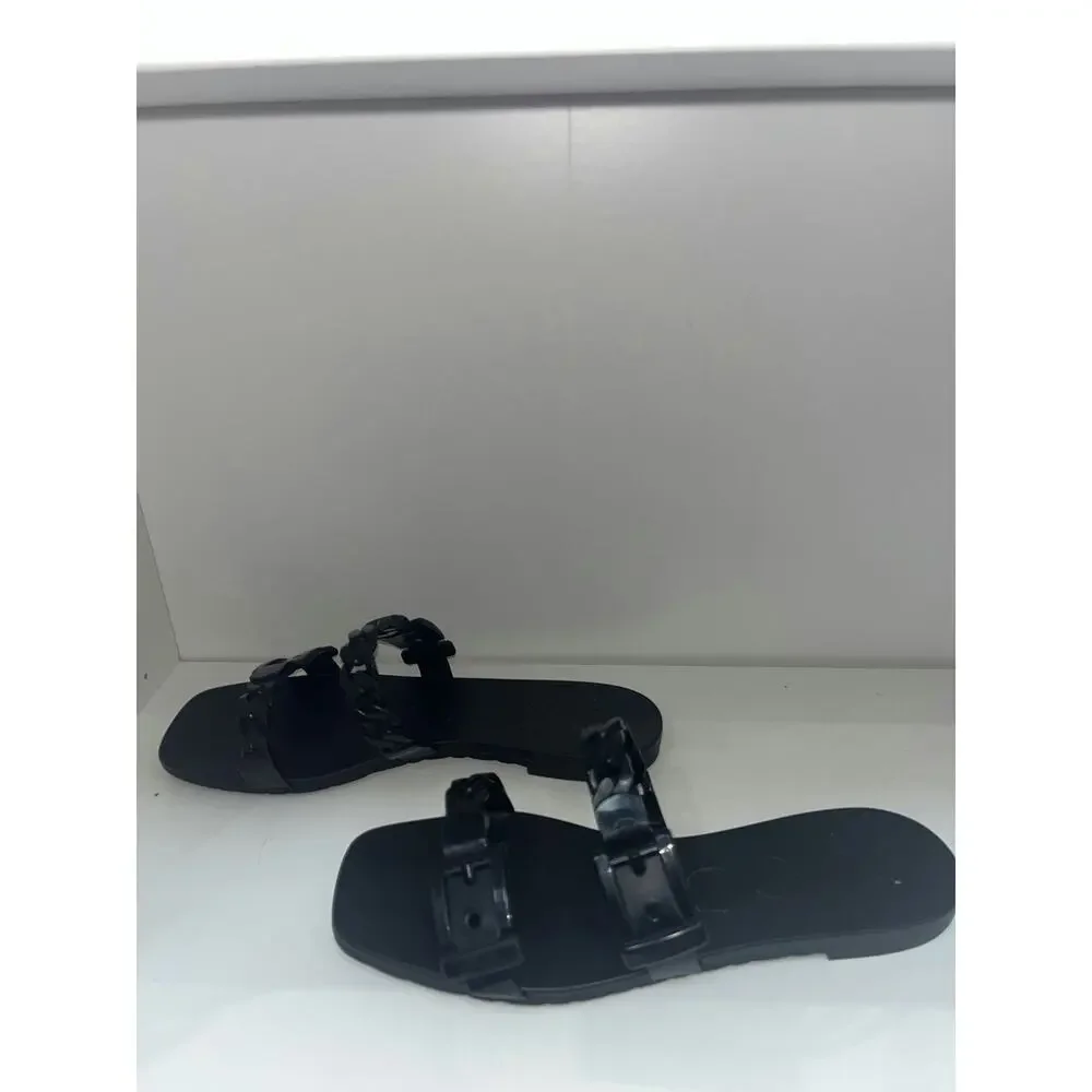 Gucci Black Rubber Chain Link Sandals - Size 38 - Picture 3 of 4
